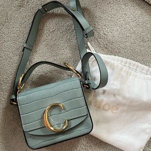 Chloe Embossed mini C double carry bag